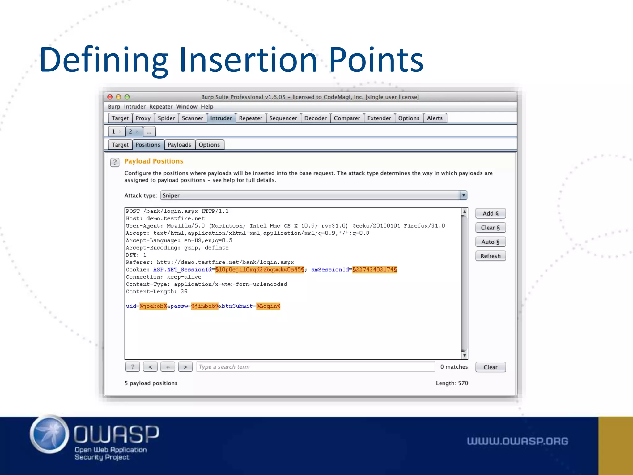 Defining Insertion Points
 