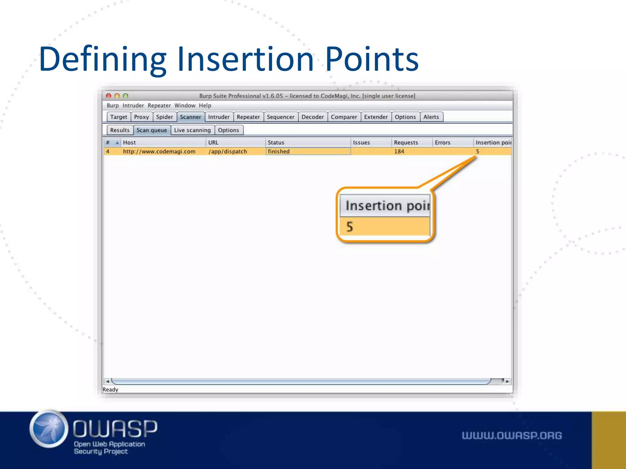 Defining Insertion Points
 
