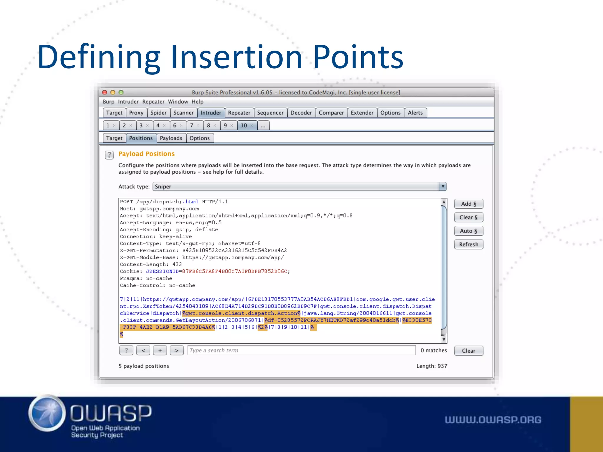 Defining Insertion Points
 