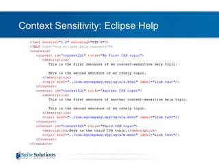 Context Sensitivity: Eclipse Help 