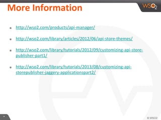 Customizing the API Store & Publisher in WSO2 API Manager | PDF