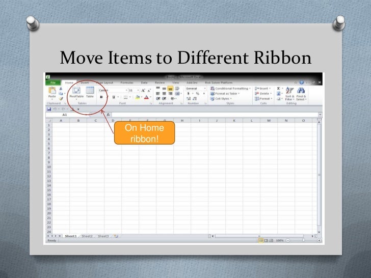 Customizing the ribbon in excel 2010