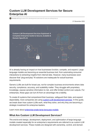 Custom LLM Development Services Explained: A Complete Enterprise Guide ...