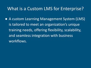 Your Ultimate Guide to Understanding a Custom LMS for Enterprise | PDF