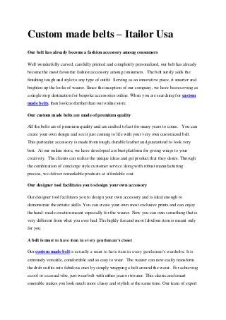 custom belts online