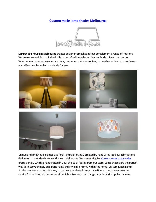 Custom made lamp shades melbourne