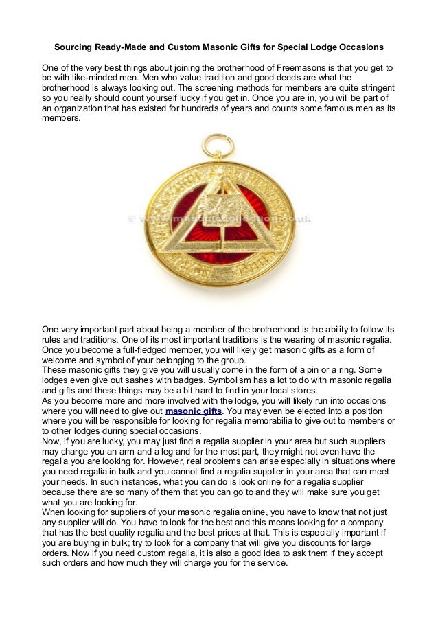 Custom masonic gifts for special lodge occasions
