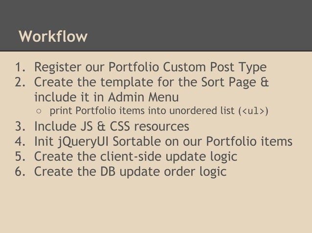 Creating a simple Custom Post Type sort UI | PPT