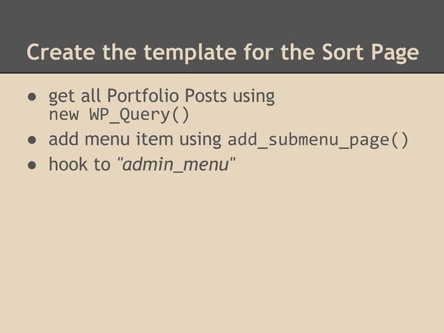 Creating a simple Custom Post Type sort UI | PPT