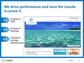 You will receive a high-performing website with best-in-class functionality developed from our years of ecommerce experience. 9/14/201123Photo GalleryEvent CalendarSpecial OffersBooking EngineGuest Comments
