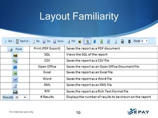 Layout Familiarity

For internal use only

10

 