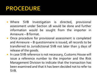 Customs special valuation branch recent changes | PDF