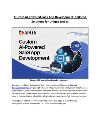 Custom SaaS App Development with AI Integration | PDF