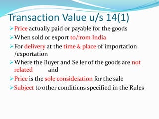 Customs duty valuation - procedures | PPTX