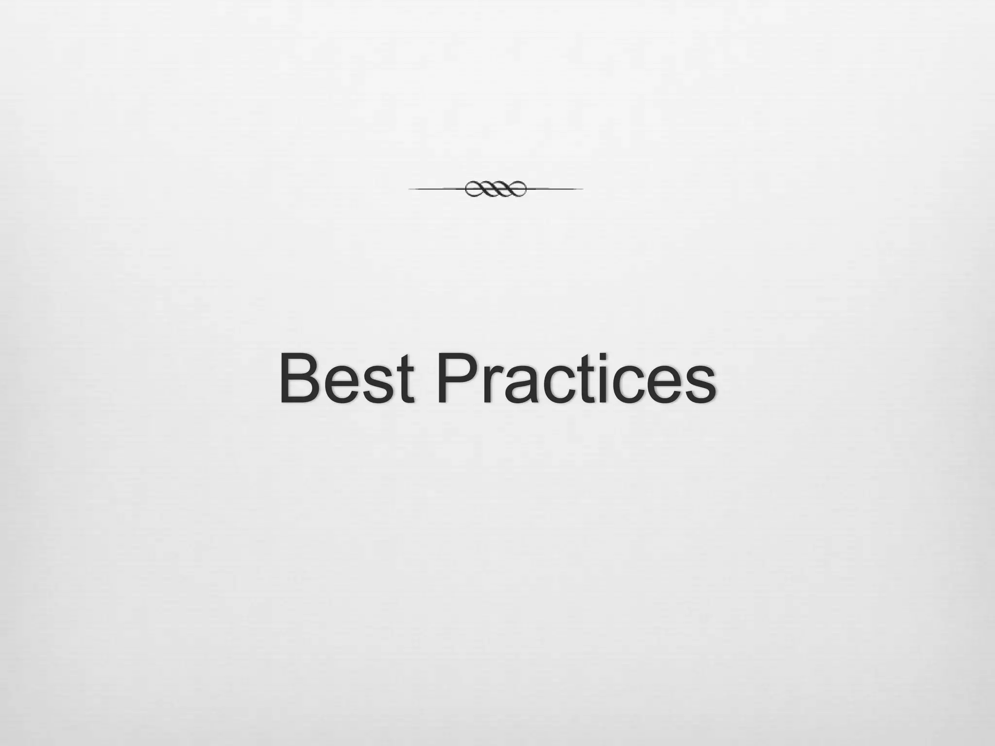Best Practices