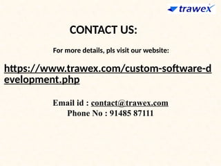 CUSTOM SOFTWARE DEVELOPMENT | CUSTOM TRAVEL TECH SOLUTION | PPTX