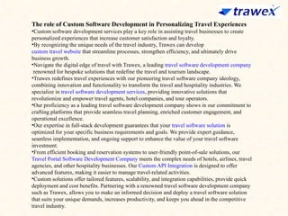 CUSTOM SOFTWARE DEVELOPMENT | CUSTOM TRAVEL TECH SOLUTION | PPTX