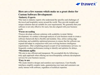 CUSTOM SOFTWARE DEVELOPMENT | CUSTOM TRAVEL TECH SOLUTION | PPTX