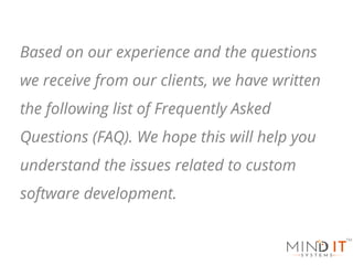 Custom Software Development FAQ | PDF