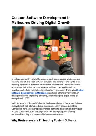 Custom Software Development in Melbourne Driving Digital Growth | PDF