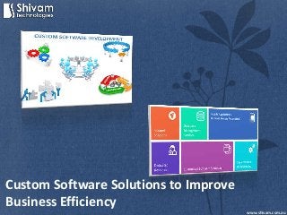 Custom Software Solutions to Improve
Business Efficiency
www.shivam.com.au

 