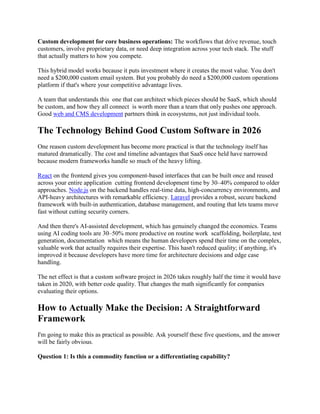 Custom Software vs SaaS vs Low-Code in 2026: Honest Insights on ...
