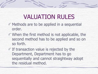 Customs Valuation PPT - Mr Vaitheeswaran | PPT
