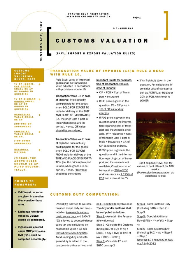 Customs valuation basics | PDF