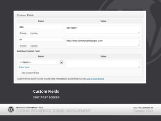 Custom FieldsEdit post screen