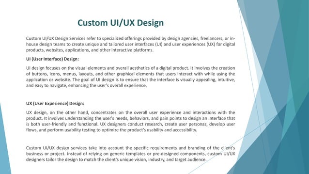 Custom UI/UX Design Services | PPT