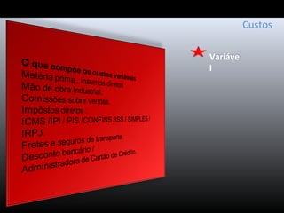 Variáve
l
Custos
 