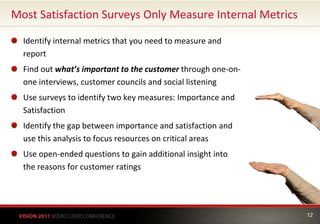 Vovici Vision 2011: Five Keys to Improving Customer Satisfaction | PPTX