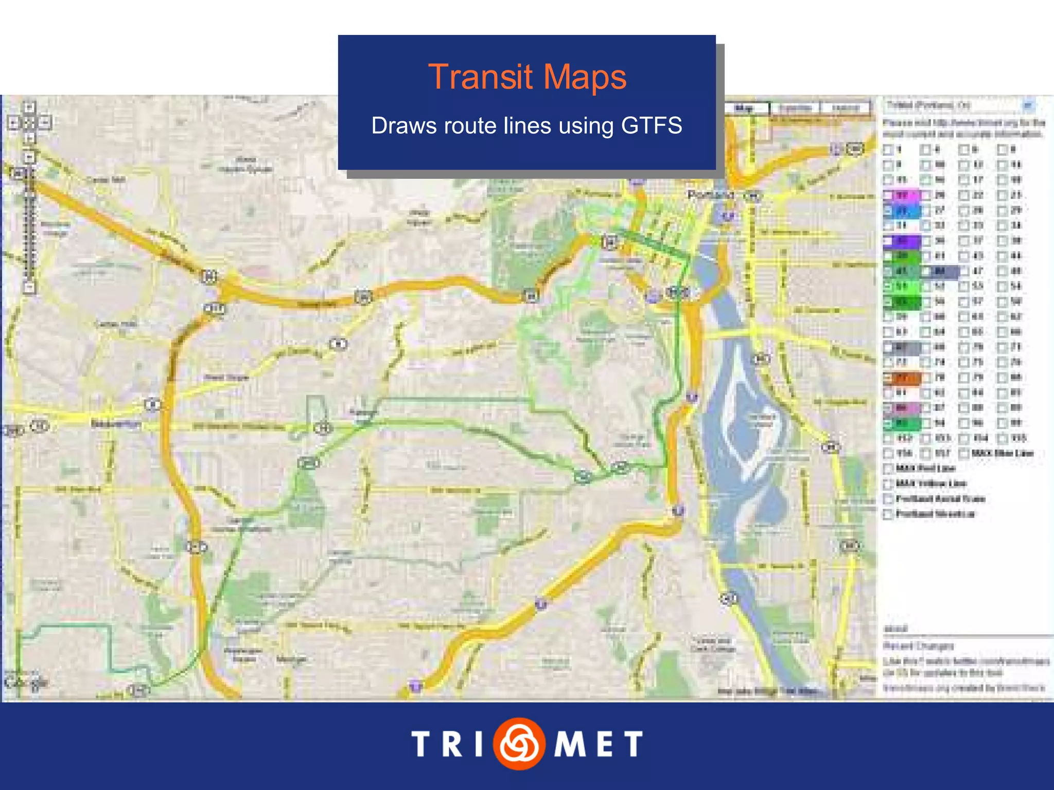 Transit Maps Draws route lines using GTFS 