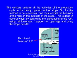 overhand C & F
Prof. Dr. H.Z. Harraz Presentation
Cut & Fill stoping
9
 