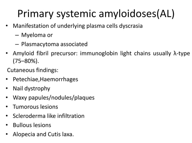 Cutaneous amyloidosis by dermatology resident.pptx | Blood Disorders ...