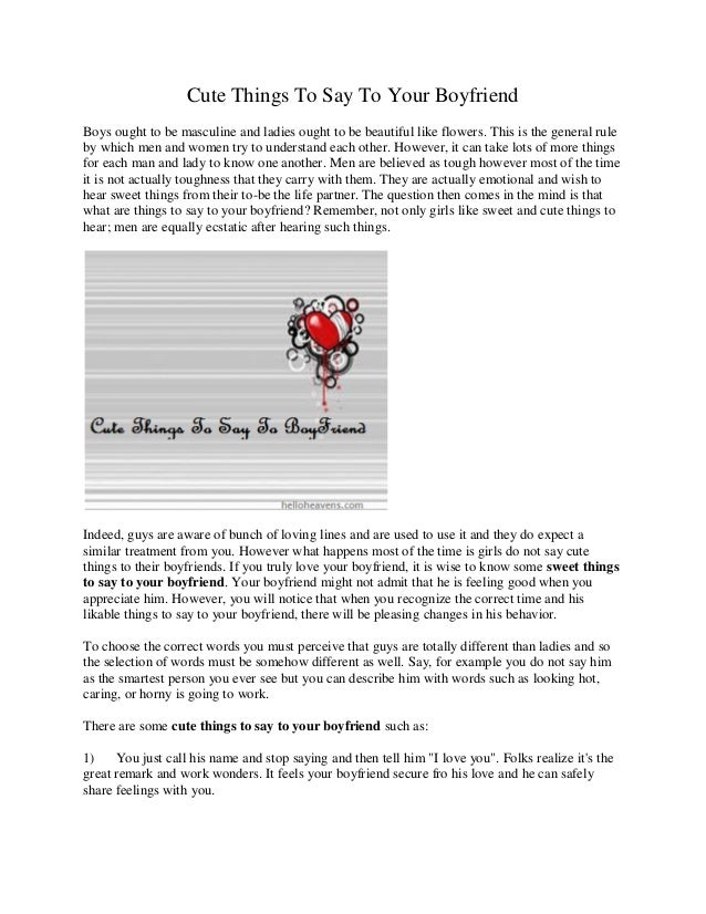 Boyfriend words you can your say to