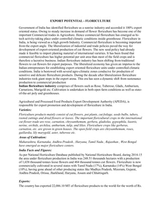 cut flowers and export potential in India | PDF