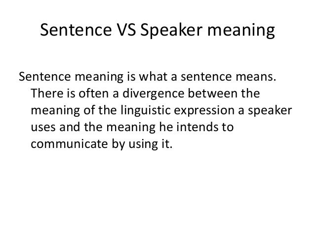 speaker in a sentence
