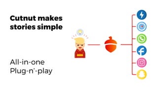 Cutnut makes
stories simple
All-in-one
Plug-n‘-play
 