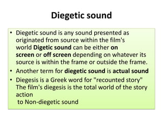 Diegetically Cut or sequencing,kuleshov effect, colour in film , eastman | PPT