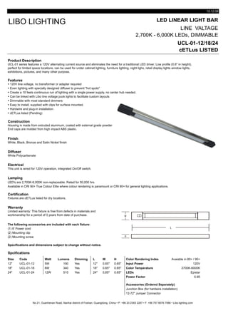 Led Light Spically LED Slim Strip light, under cabinet light | PDF