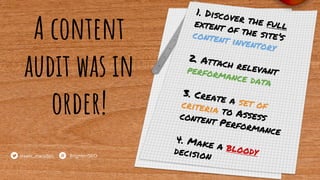 A content
audit was in
order!
@sam_marsden BrightonSEO
 