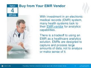 © 2014 Health Catalyst 
www.healthcatalyst.com 
Buy from Your EMR Vendor 
Proprietary. Feel free to share but we would app...