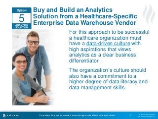 © 2014 Health Catalyst 
www.healthcatalyst.com 
Buy and Build an Analytics 
Solution from a Healthcare-Specific 
Enterpris...