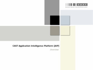 CAST Application Intelligence Platform (AIP)
                                   Overview
 