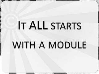 IT ALL STARTS
WITH A MODULE
 