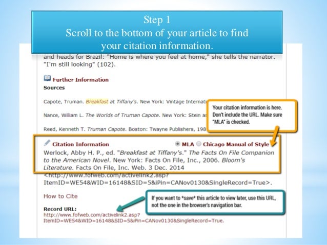 Cutting and pasting your citation Cutting and pasting your citation