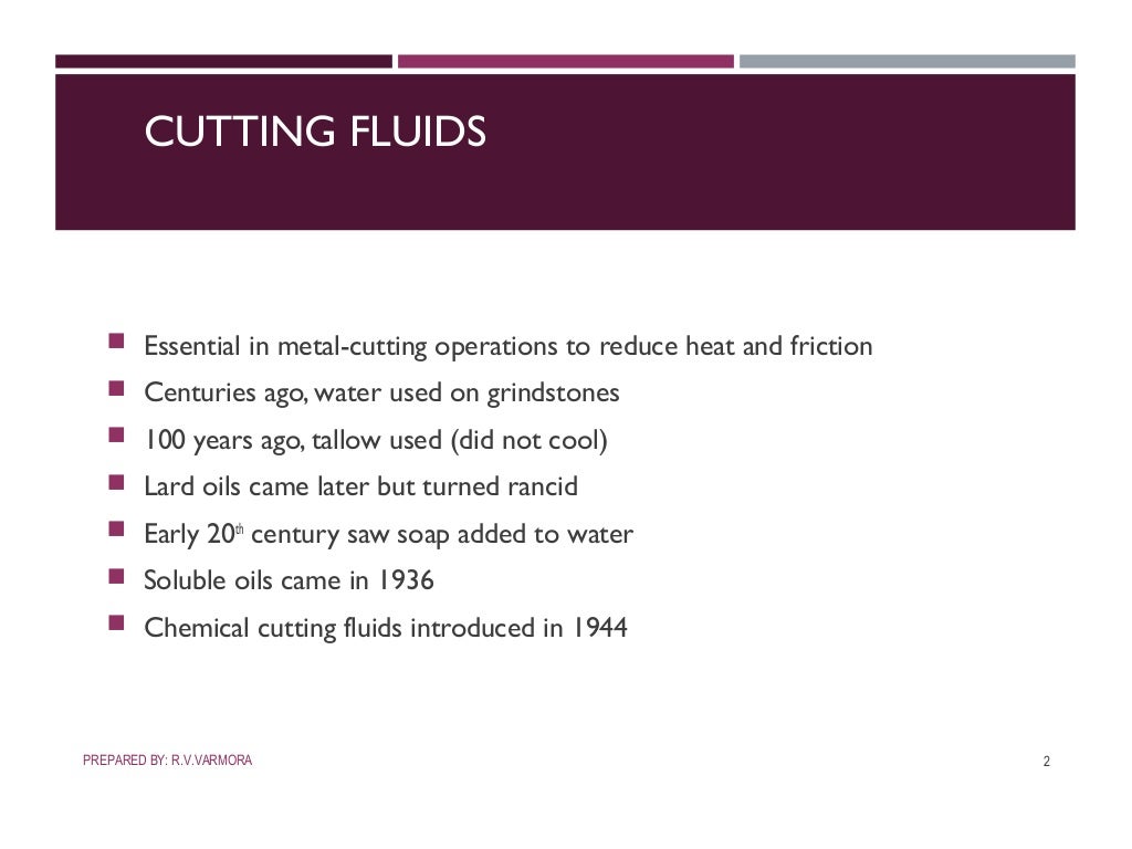 Cutting fluids