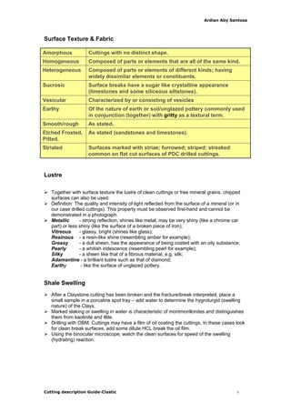 Cuttings descriptions-clastic | PDF
