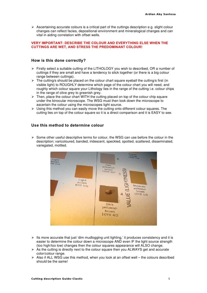 Cuttings descriptionsclastic